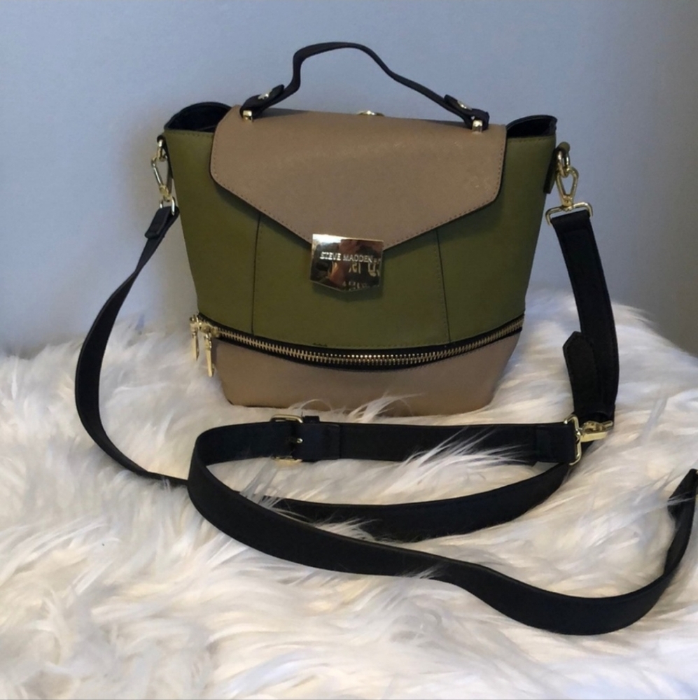 Steve Madden Purse Olive Green and Tan